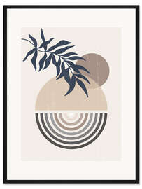 Gerahmter Kunstdruck Sonnenuntergang unter Palmen