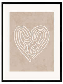 Framed art print Heart lines