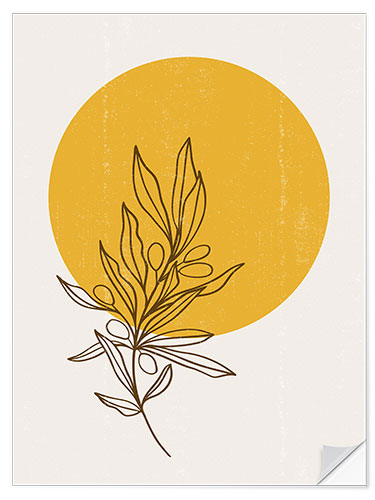 Wall sticker Sunset with olive branch