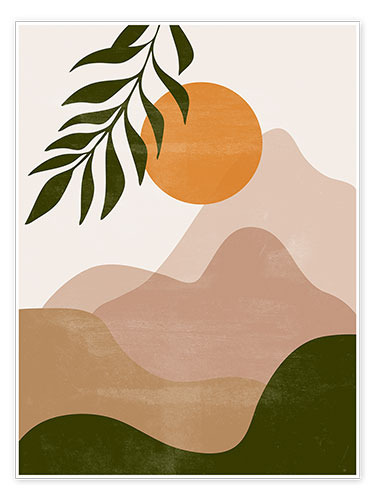 Poster Coucher de soleil dans les montagnes