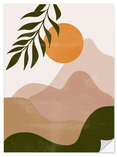 Wall sticker Sunset in the mountains