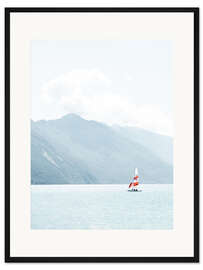 Gerahmter Kunstdruck Segelboot am Gardasee