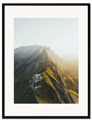 Plakat artystyczny premium w ramie Sunset in the Alpstein Mountains