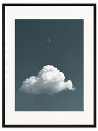 Gerahmter Kunstdruck Vogel und Wolke