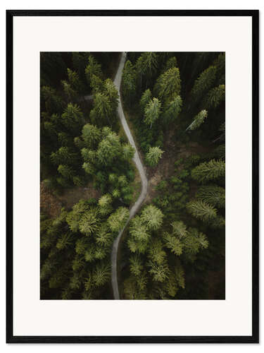 Impression artistique encadrée Chemin à travers la forêt