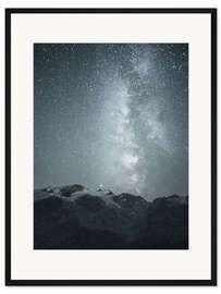 Gerahmter Kunstdruck Milchstraße in den Schweizer Alpen