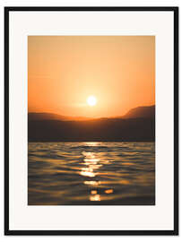 Gerahmter Kunstdruck Sonnenuntergang am Gardasee