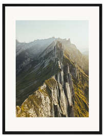 Gerahmter Kunstdruck Berg Schäfler in den Schweizer Alpen