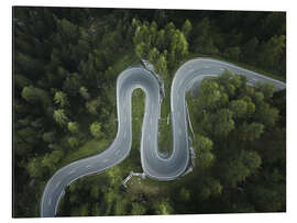 Magnettafel Kurvige Straße im Wald