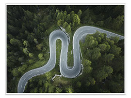 Wall print  Curvy road in the forest - Lukas Saalfrank