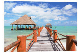 Foam board print Jetty on the Caribbean sea