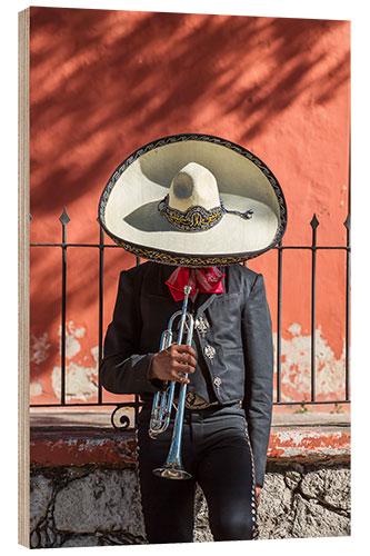 Wood print The mariachi with no name