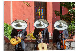 Tableau en aluminium Trois musiciens mexicains