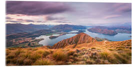 Akryylilasitaulu Sunset on Wanaka lake, New Zealand