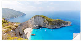 Selvklebende plakat Shipwreck beach, Greece