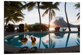 Stampa su alluminio Cocktail a bordo piscina, Bora Bora