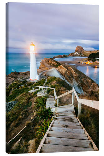 Canvastavla Lighthouse on the coast of New Zealand