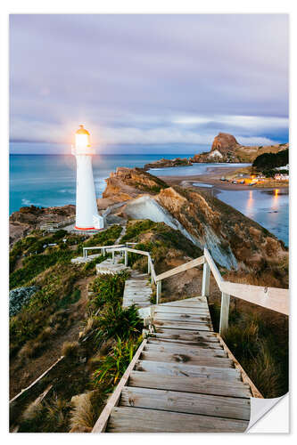Muursticker Lighthouse on the coast of New Zealand