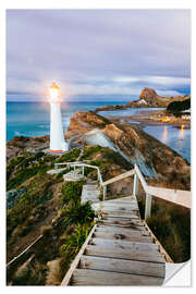 Naklejka na ścianę Lighthouse on the coast of New Zealand