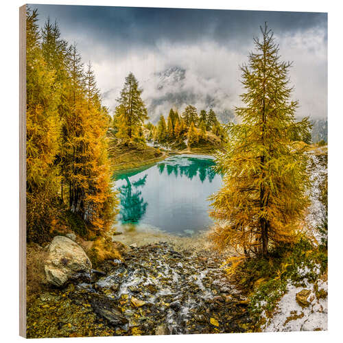 Tableau en bois Été indien en Valais, Suisse