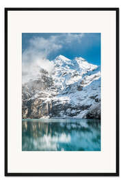 Gerahmter Kunstdruck Erster Schnee am Oeschinensee
