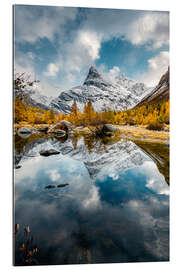 Tableau en plexi-alu Miroir des montagnes suisses en Valais