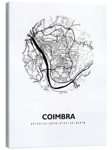 Canvas print City map of Coimbra