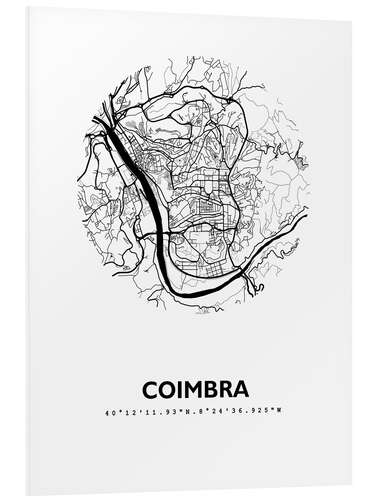 PVC-tavla City map of Coimbra