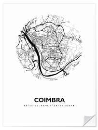 Wall sticker City map of Coimbra