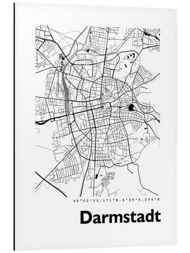 Alubild Darmstadt Stadtplan