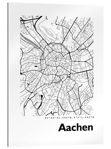 Gallery print Aachen city map