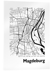 Acrylglasbild Karte von Magdeburg