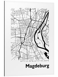 Tableau en aluminium Carte Magdebourg