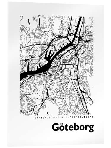 Acrylic print Map of Gothenburg