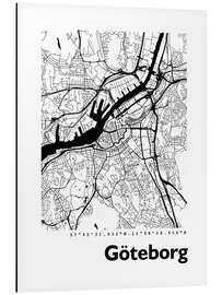 Tableau en aluminium Carte de Göteborg