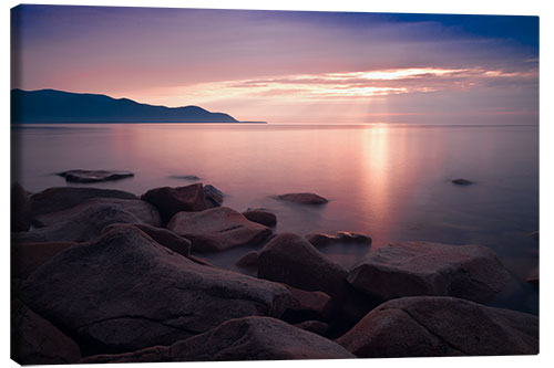 Canvas print Pink sunset on the Siberian lake Baikal