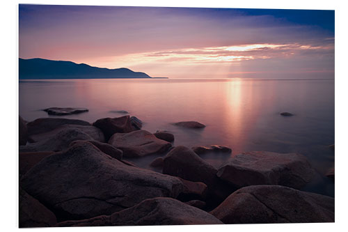 Hartschaumbild Rosafarbener Sonnenuntergang am Baikalsee