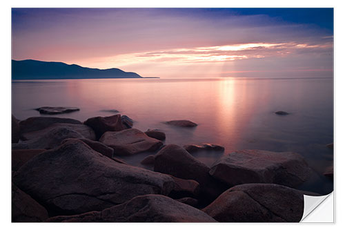 Autocolante decorativo Pink sunset on the Siberian lake Baikal