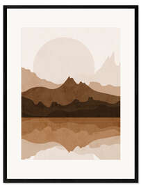 Framed art print Reflection of water in the mountains