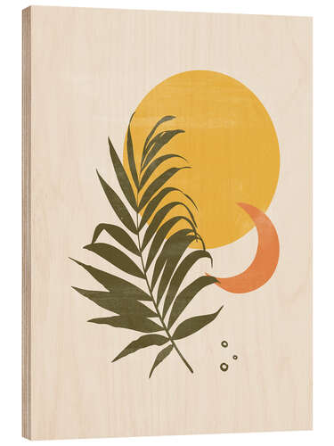 Wood print Sun herbs