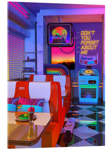 Cuadro de metacrilato Retrowave cenar y soñar