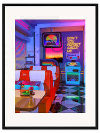 Gerahmter Kunstdruck Retrowave speisen und träumen