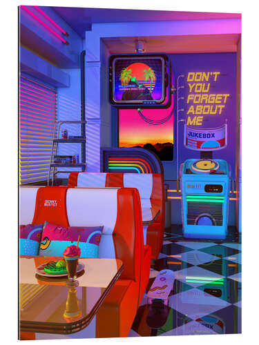 Quadro em plexi-alumínio Retrowave Dine and Dream