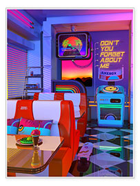 Wandbild  Retrowave speisen und träumen - Denny Busyet