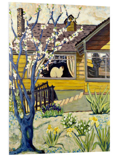 PVC-tavla Yellow House With Cat