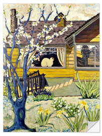 Sticker mural Yellow House With Cat