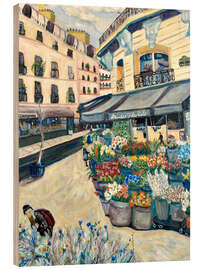 Holzbild Frische Blumen