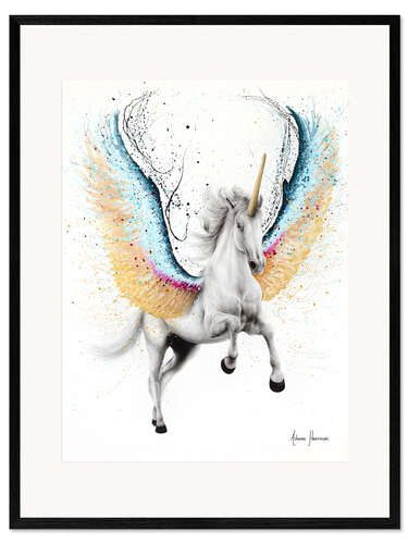 Impresión de arte enmarcada Unicornio caprichoso