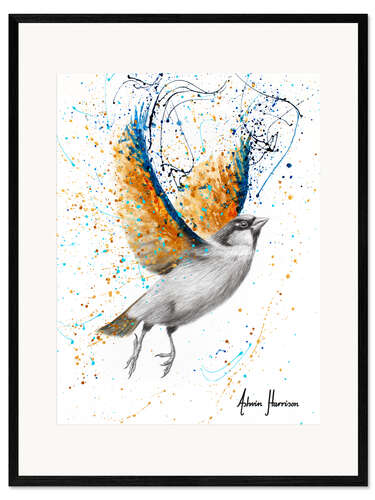 Plakat artystyczny premium w ramie Golden Prosperity Bird