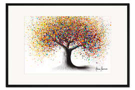 Gerahmter Kunstdruck Baum mit Regenbogenseele